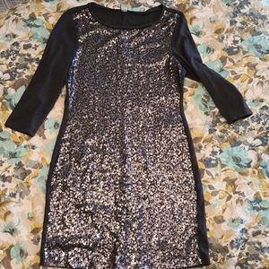 Grey Sequin Front Dress
